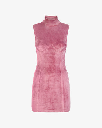 Velvet Mini Dress | Women Mini & Long Dresses Mauve Pink | GCDS®